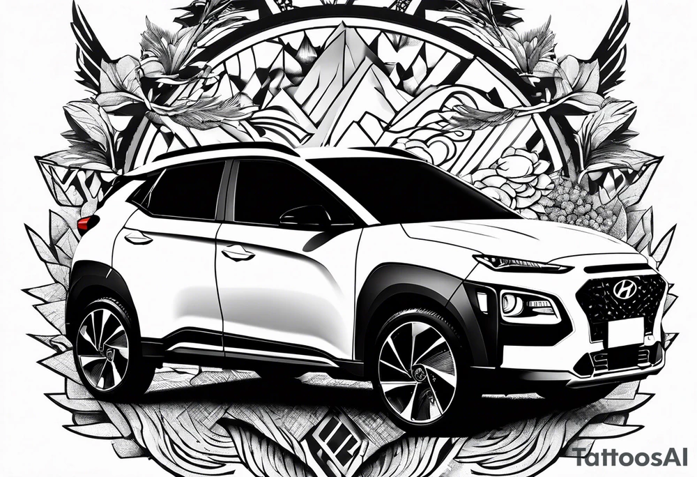 hyundai kona with lightning bolts tattoo idea