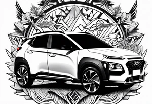 hyundai kona with lightning bolts tattoo idea