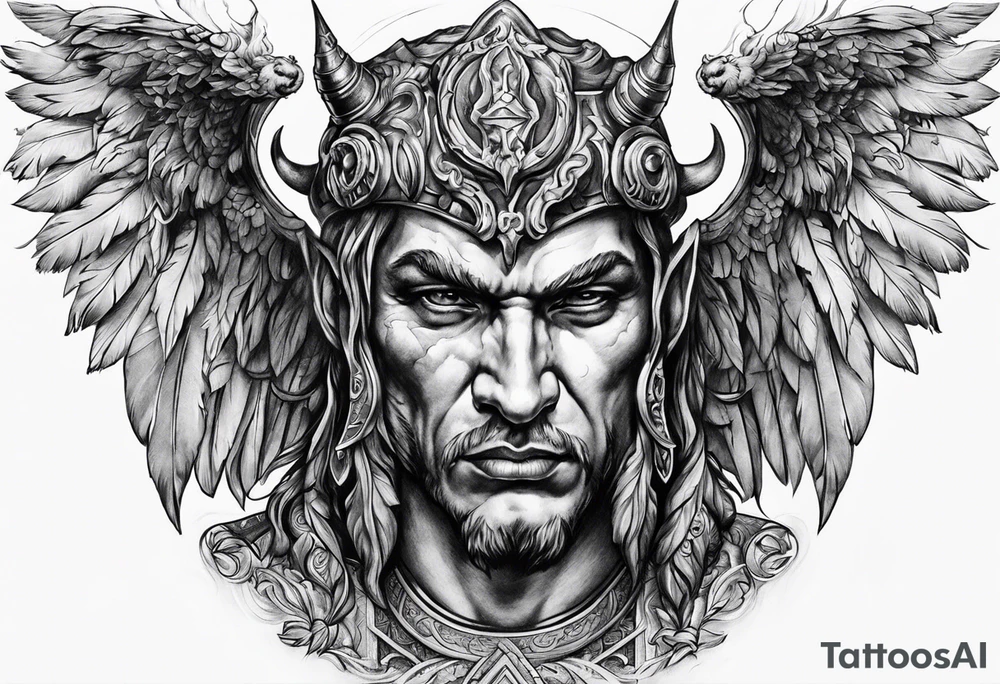 Roman devil Roman angel tattoo idea