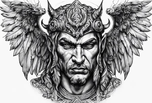 Roman devil Roman angel tattoo idea