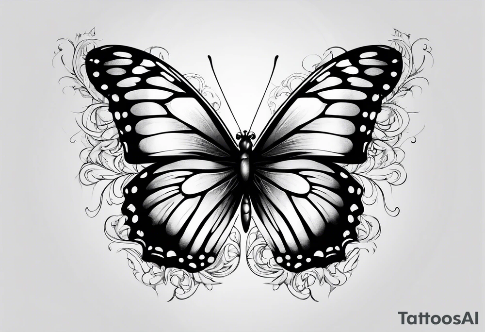 Butterfly with power tattoo idea