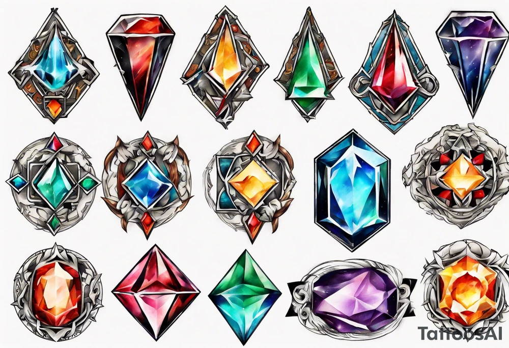 the seven chaos emeralds tattoo idea