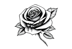 ROSE WITH FLORIDA WRITTEN IN THE STEM tattoo idea