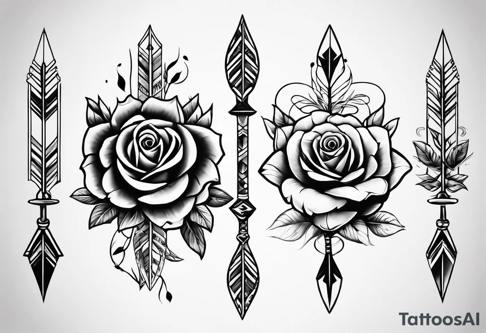 five Indian arrows going through a one rose for a forearm tattoo idea five Indian arrows going through a one rose for a forearm tattoo idea