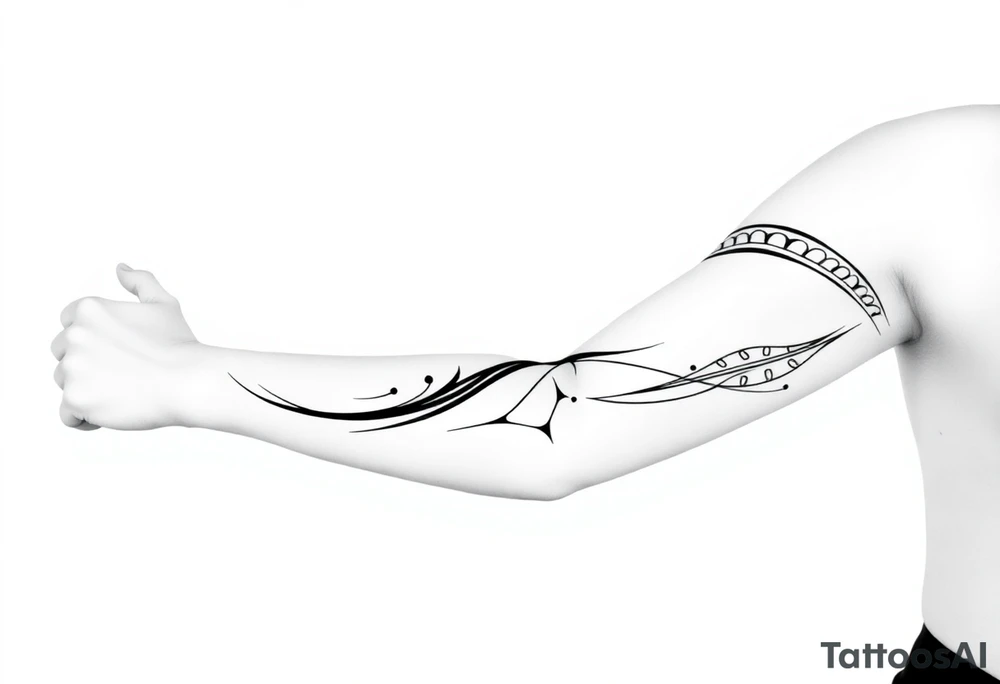 tribal pattern
and bands welsh black and white shading full sleeve simple tattoo idea