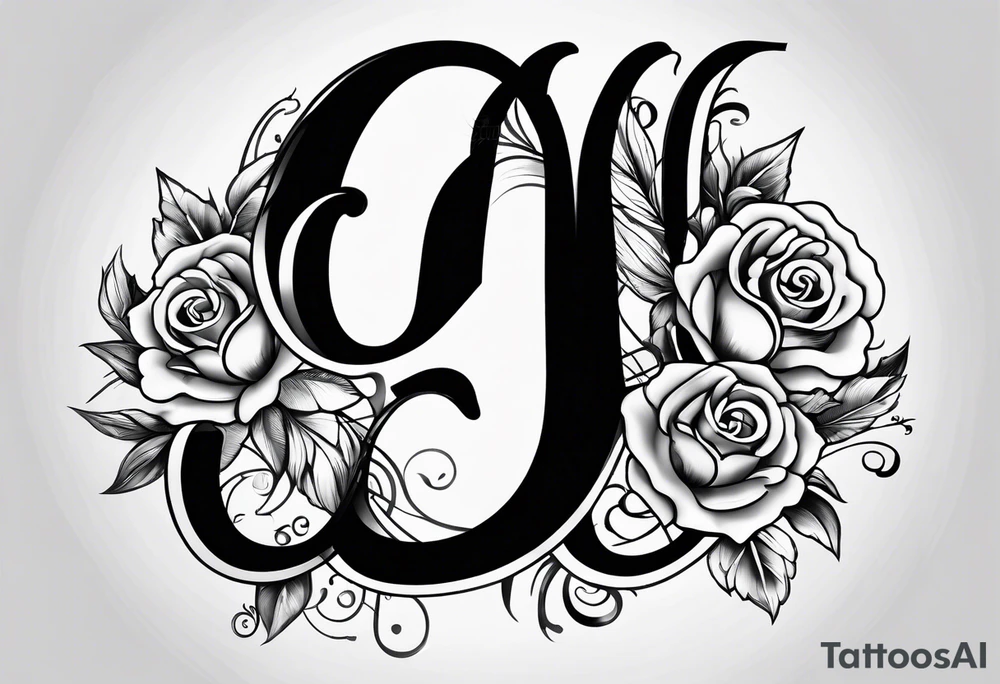 combined letter g and m tattoo idea
