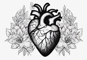 an actual human heart tattoo idea