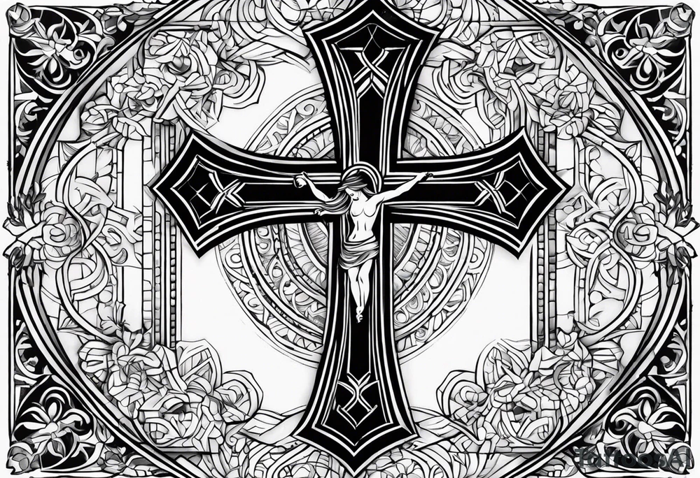 It should be a cross tattoo but it should contain a name that no one should come to know and the name is Gloria tattoo idea