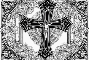It should be a cross tattoo but it should contain a name that no one should come to know and the name is Gloria tattoo idea