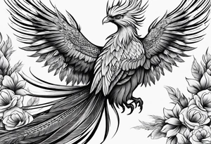 phoenix with extra long tail feathers
with long neck tattoo idea