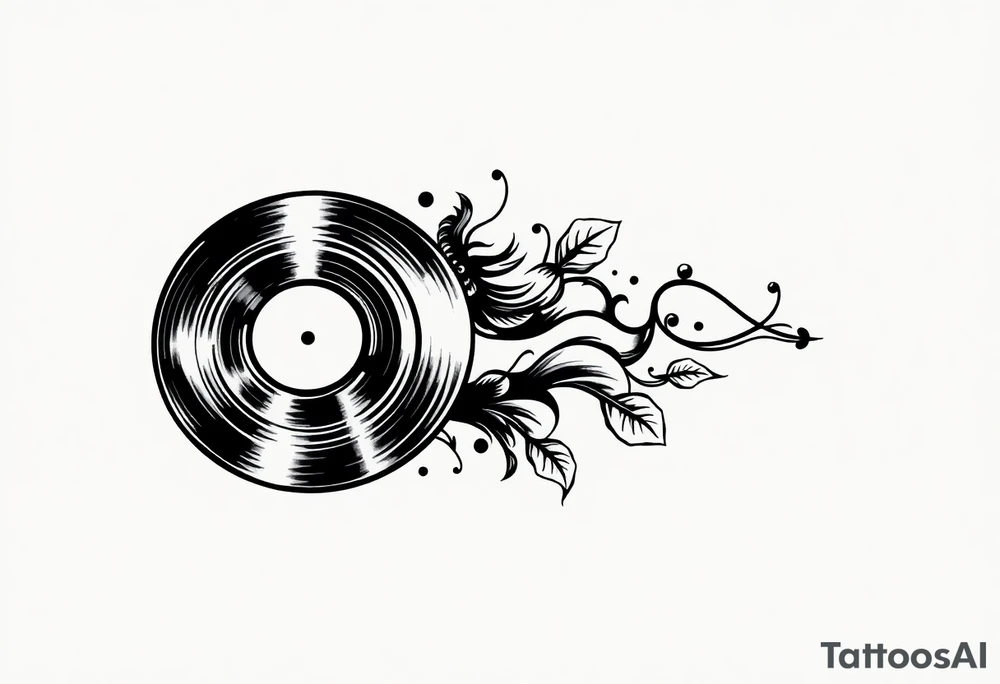 vinyl record tattoo idea