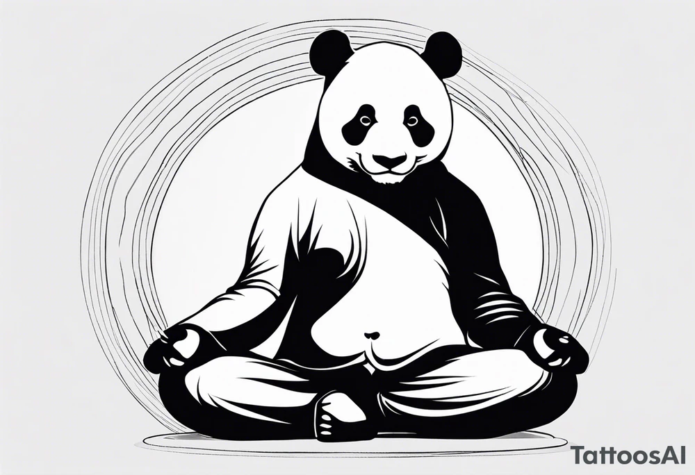 Panda in Yoga Pose tattoo idea