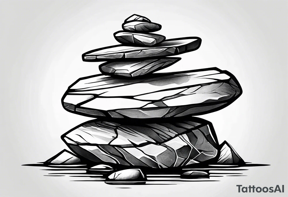 A stack of rocks balancing on top of each other tattoo idea