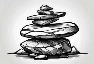 A stack of rocks balancing on top of each other tattoo idea