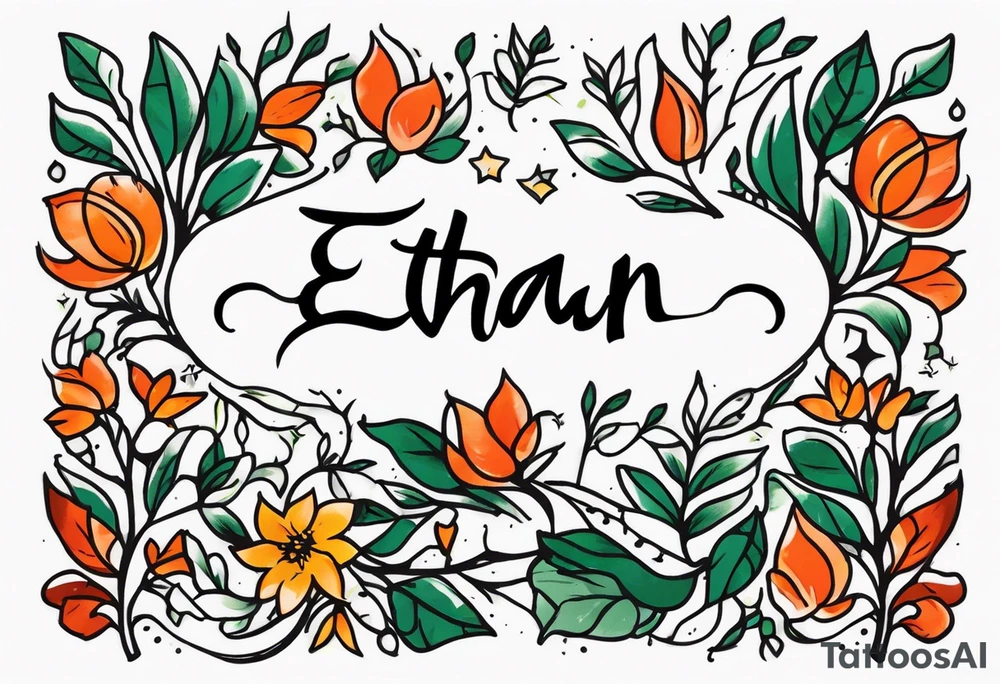 ethan name tattoo idea