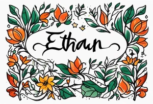 ethan name tattoo idea