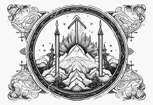 God under an up arrow tattoo idea