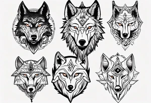wolf head tattoo idea