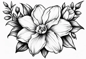 Daffodil birth flower chain tattoo idea