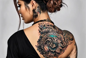 Itzel name, left shoulder tattoo idea