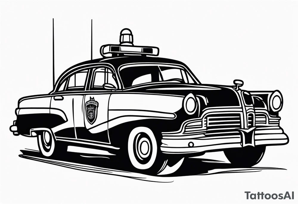 black fire police car tattoo idea