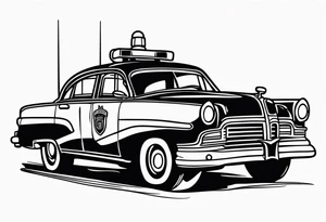 black fire police car tattoo idea