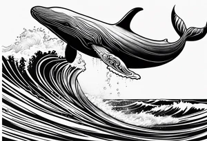 Hawaiian breaching whale tattoo idea