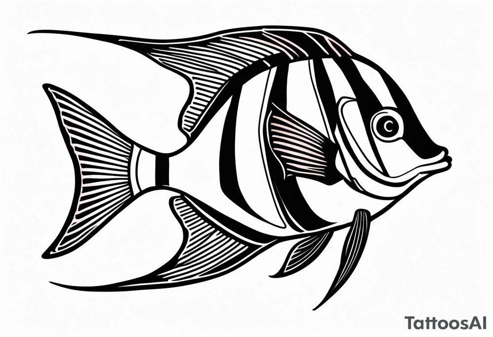 Moorish idol swimming tattoo idea