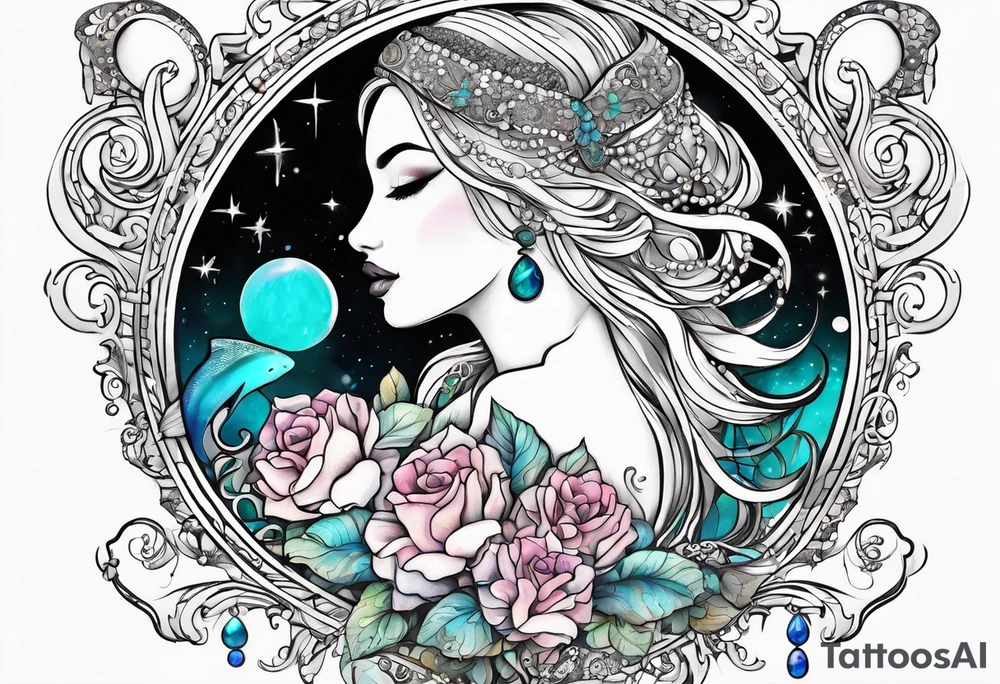 My daughters name BRINLEY KAY & her AQUARIUS zodiac sign tattoo idea