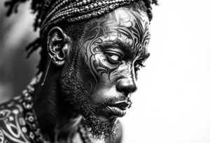 Black African god tribal tattoo idea