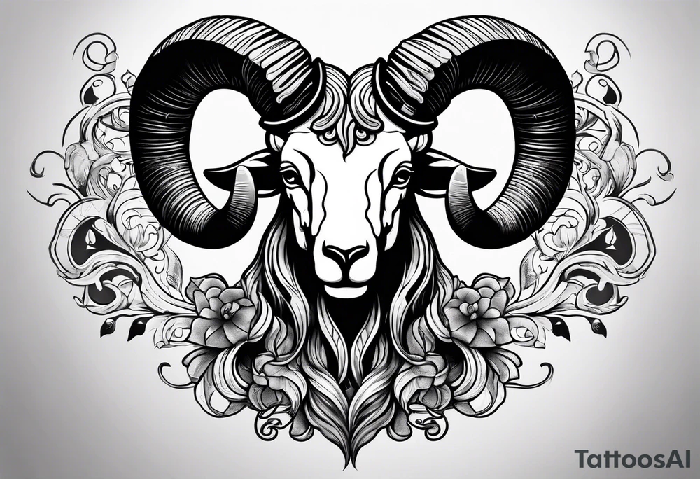 Just the horns from a ram tattoo idea