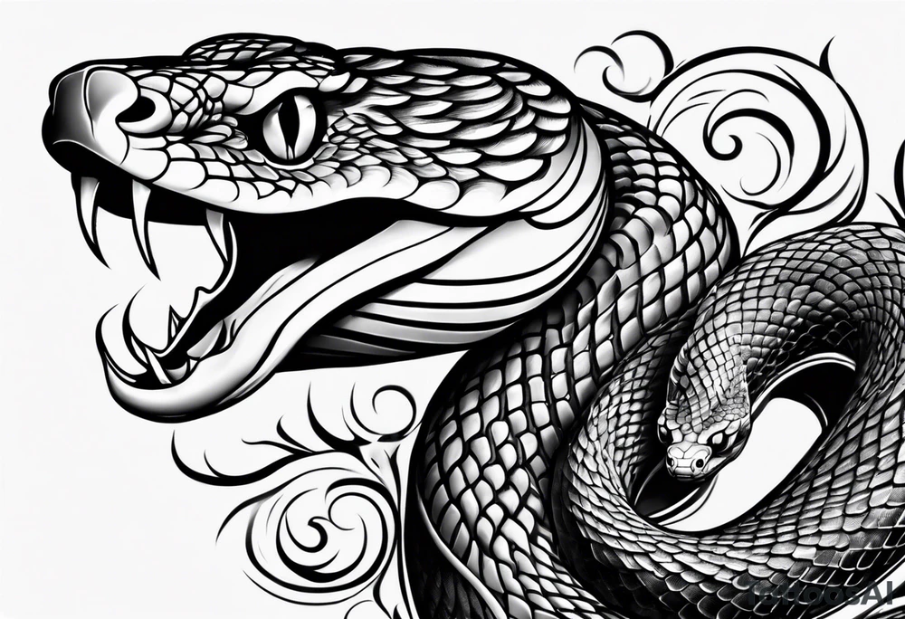 Snake tattoo for shoulder moving onto chest tattoo idea