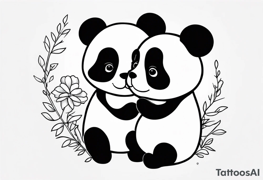 Two Pandas in Love tattoo idea