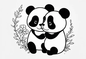 Two Pandas in Love tattoo idea