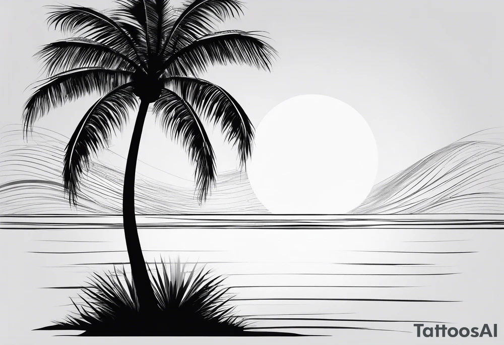 A lonely palm tree tattoo idea