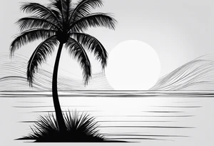 A lonely palm tree tattoo idea