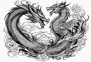 Phoenix and dragon tattoo idea