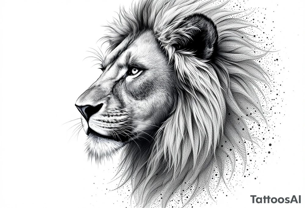 majestic lion tattoo idea