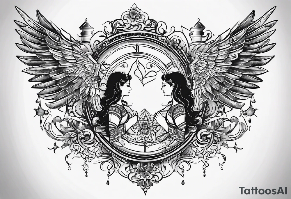 Simple matching symbols couples love trust commitment tattoo idea