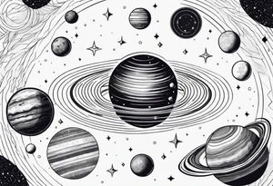 the solar system tattoo idea