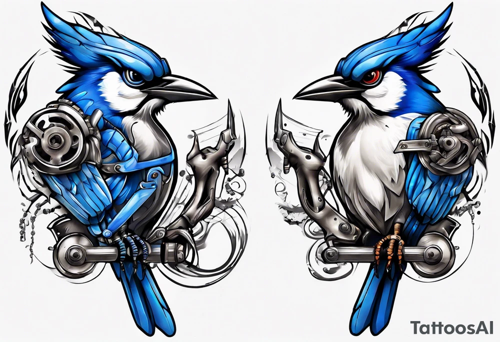boxing bluejay tattoo idea