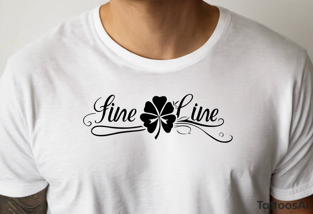 fine line three leaf clover tattoo idea