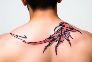 Large 1400 red with black outline tattoo idea