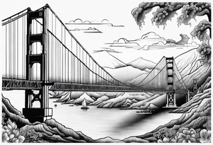 Golden Gate Bridge with a dragon tattoo idea