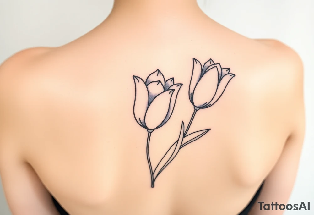 violet and tulip tattoo idea