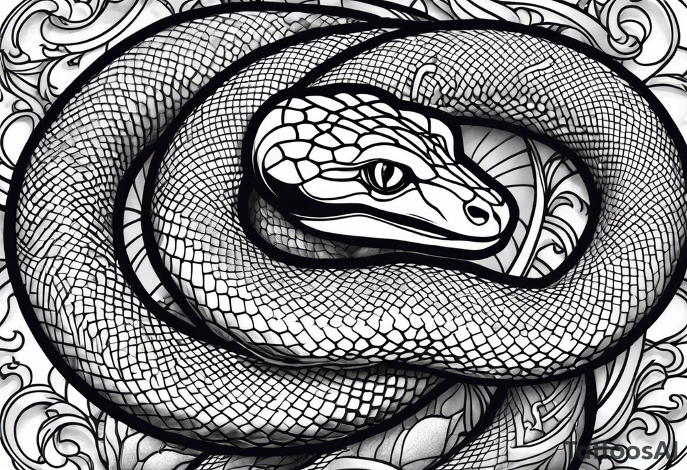 Snake with lsd effect tattoo idea