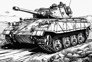 Battlefield scenery buildings tattoo idea