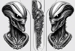 xenomorph, sleeve tattoo idea