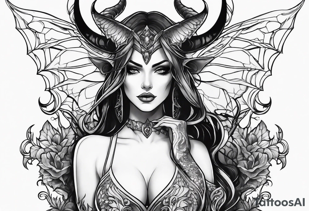 Succubus female tattoo idea
