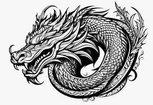 Jomungandr wyrm nordic styl tattoo idea